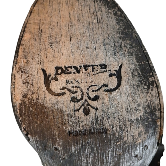 Denver Women's Cowboy Boots Black Studded Embroidered Cowgirl Boots size 7.5 - Picture 10 of 14